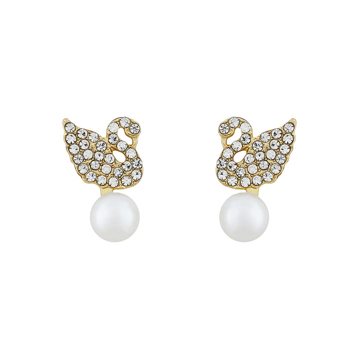 Lil’ Swan Gold Animal Earrings