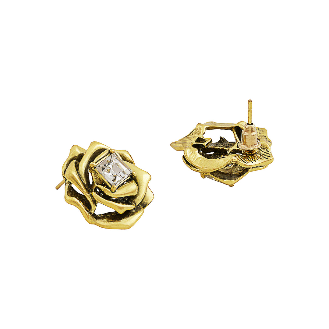 Rozira Gold Flower Earrings