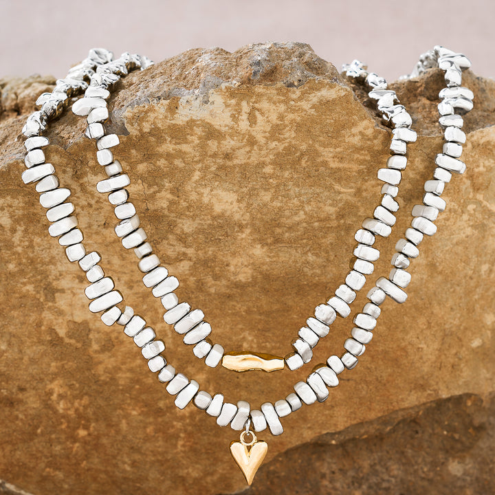 Zenthira Silver & Gold Mixed Metal Necklace