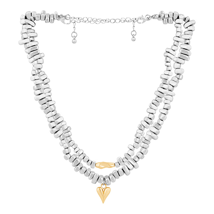 Zenthira Silver & Gold Mixed Metal Necklace