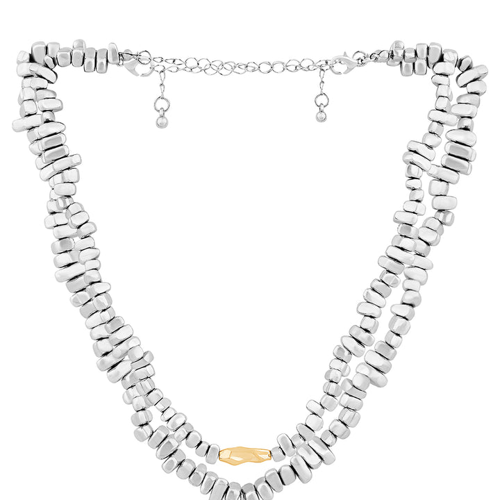Zenthira Silver & Gold Mixed Metal Necklace