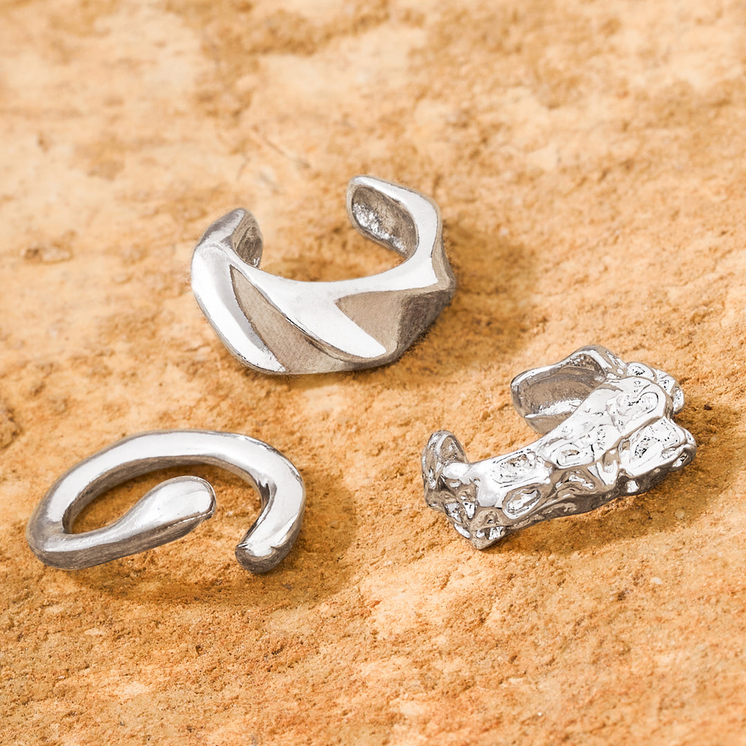 Tarelloya Silver Mixed Metal Earcuff