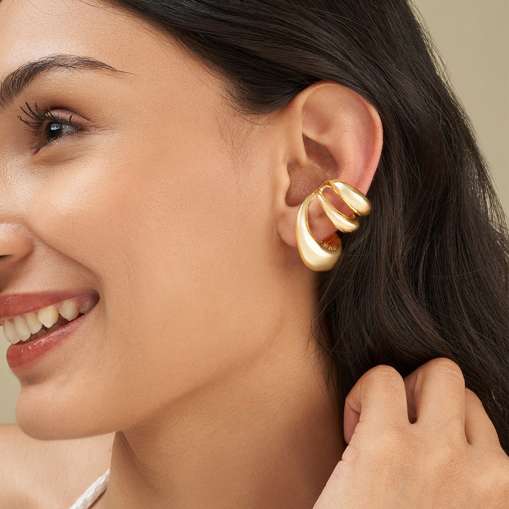 Fusemi Gold Mixed Metal Earcuff