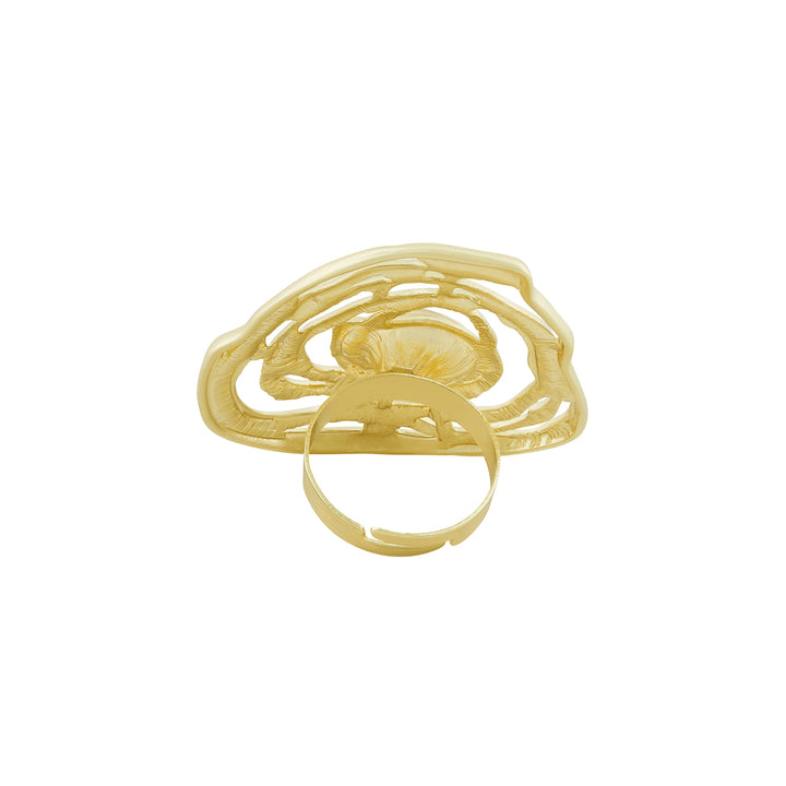Zayrose Gold Molten Pearl Ring