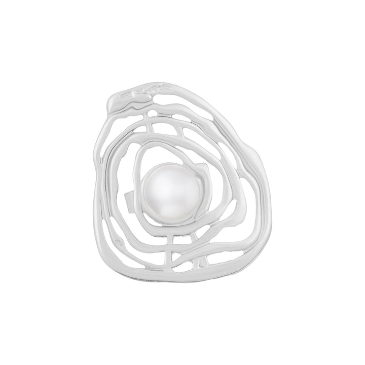 Zayrose Silver Molten Pearl Ring