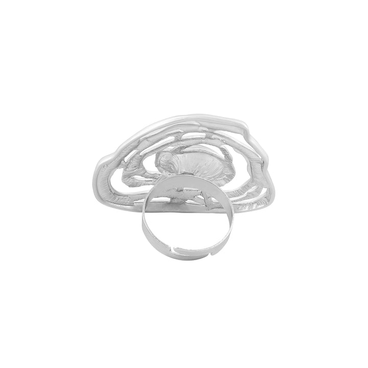 Zayrose Silver Molten Pearl Ring