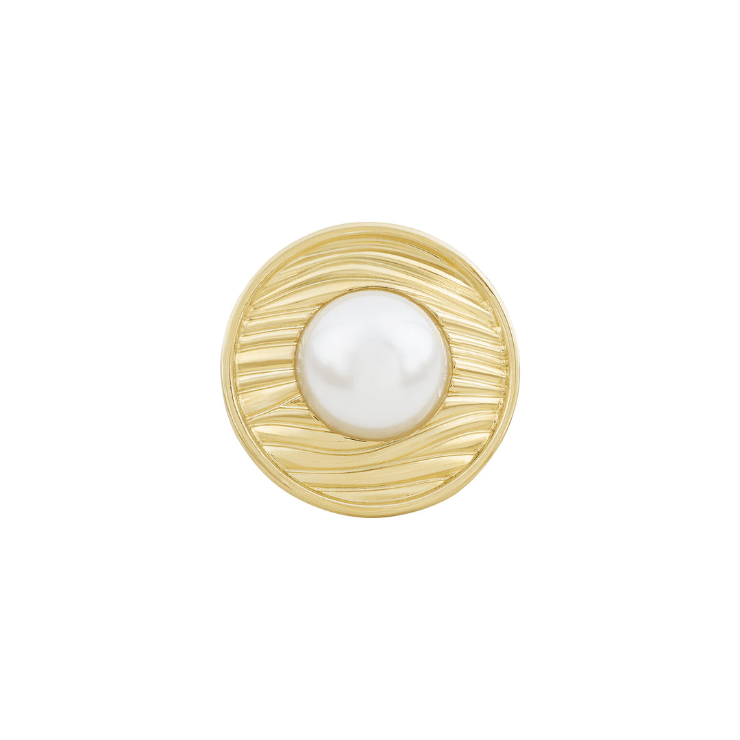 Aurelian Orb Molten Pearl Gold Ring