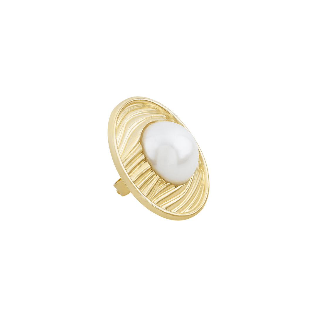 Aurelian Orb Molten Pearl Gold Ring
