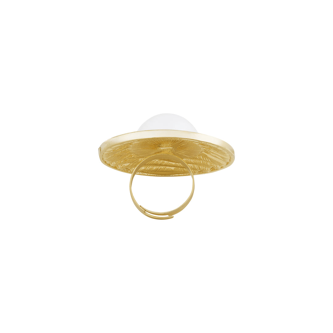 Aurelian Orb Molten Pearl Gold Ring