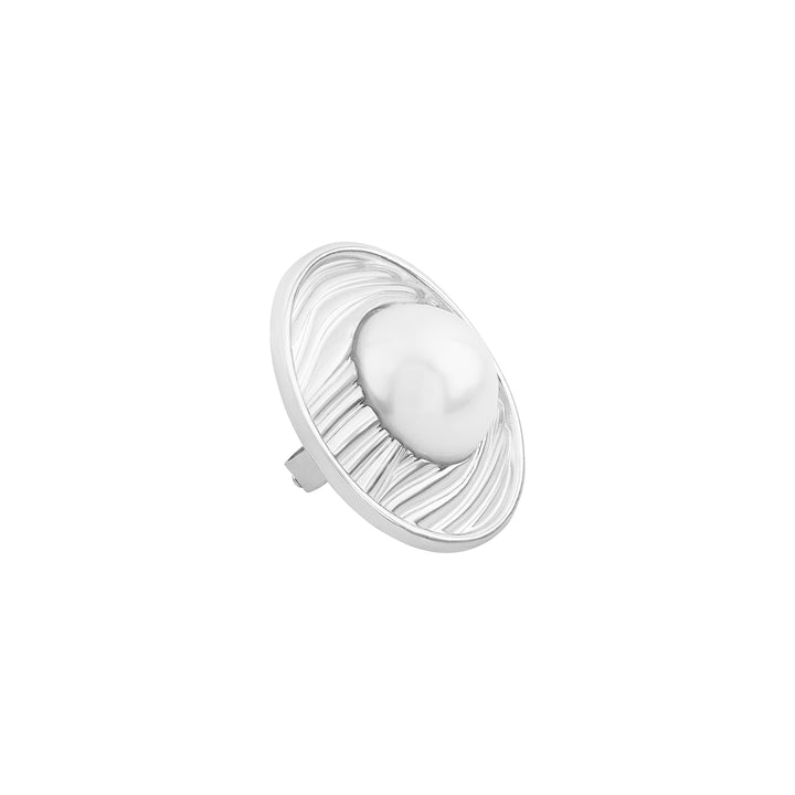 Aurelian Orb Molten Pearl Silver Ring