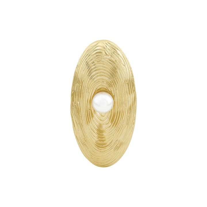 The Midas Touch Molten Pearl Statement Gold Ring