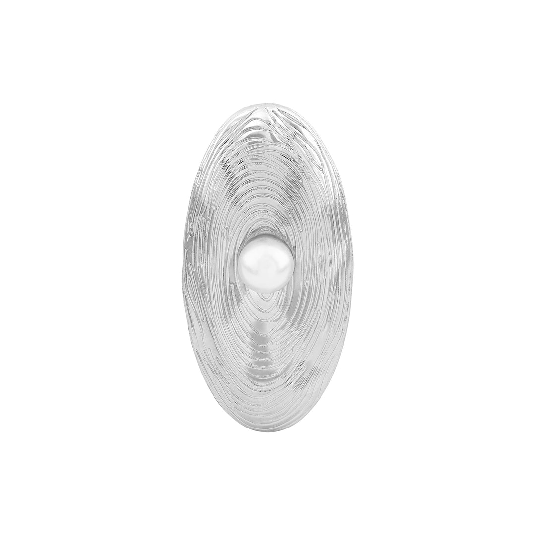 The Midas Touch Molten Pearl Statement Silver Ring