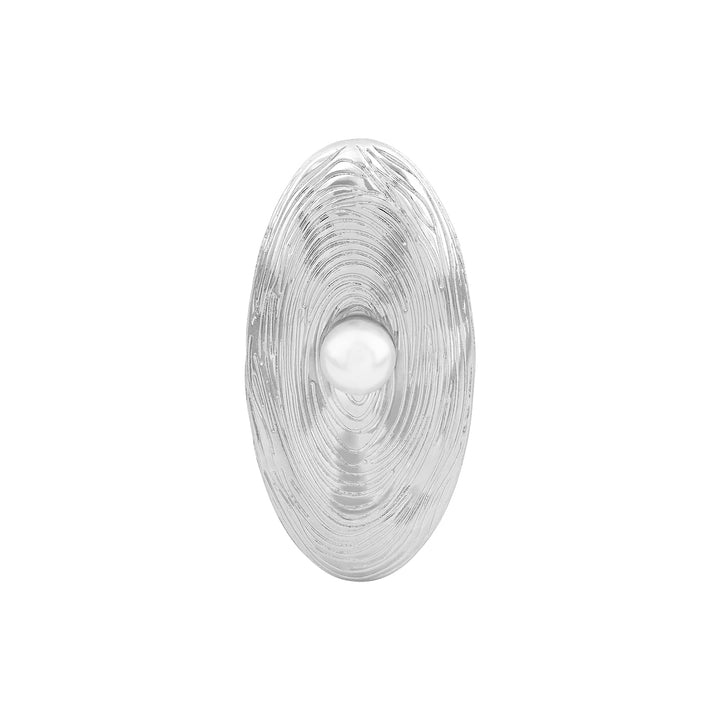 The Midas Touch Molten Pearl Statement Silver Ring