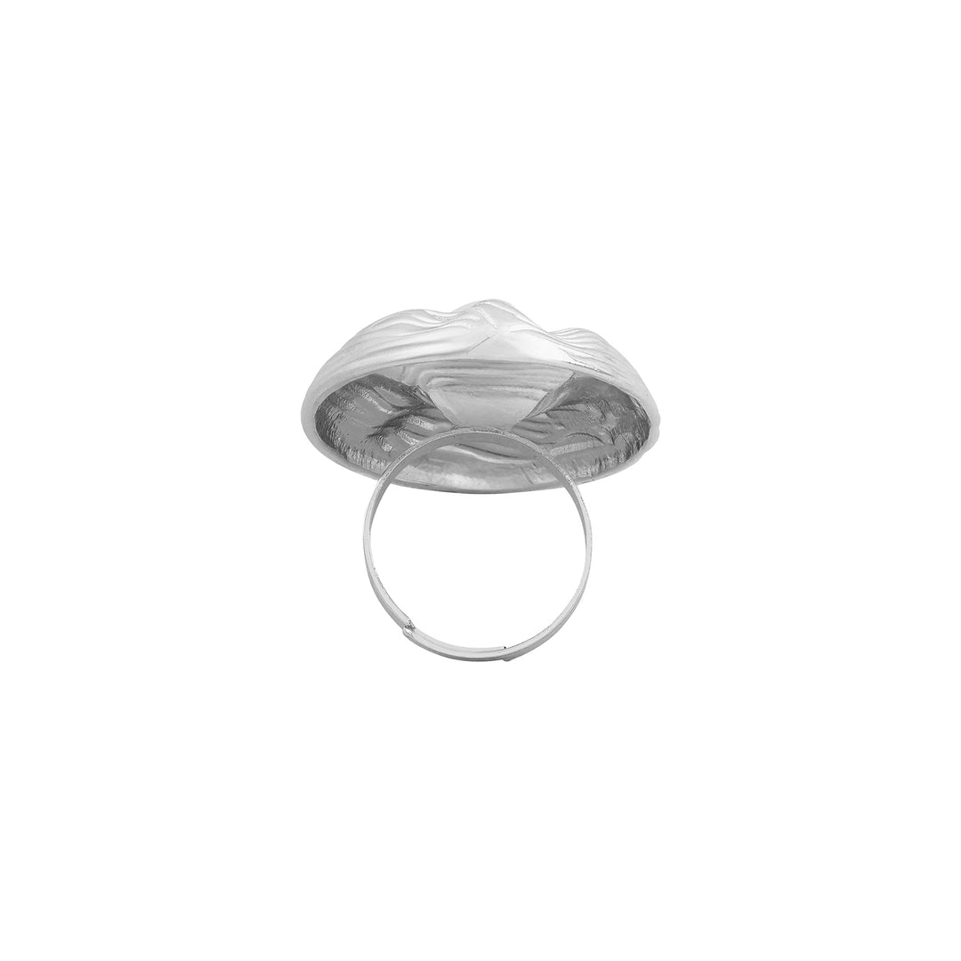 The Midas Touch Molten Pearl Statement Silver Ring