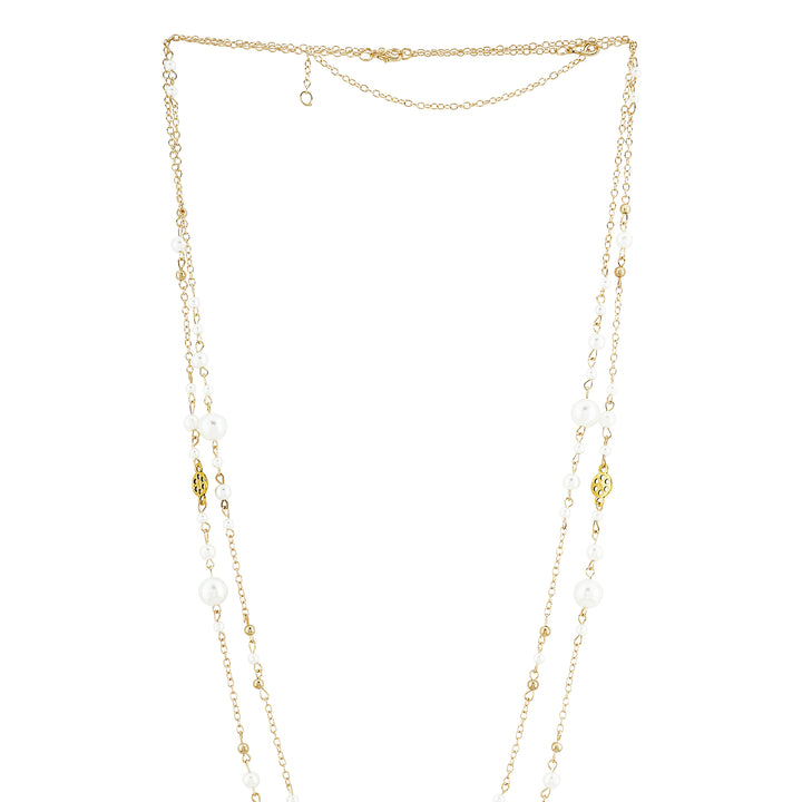 Pearlora Layered Molten Pearl Gold Necklace