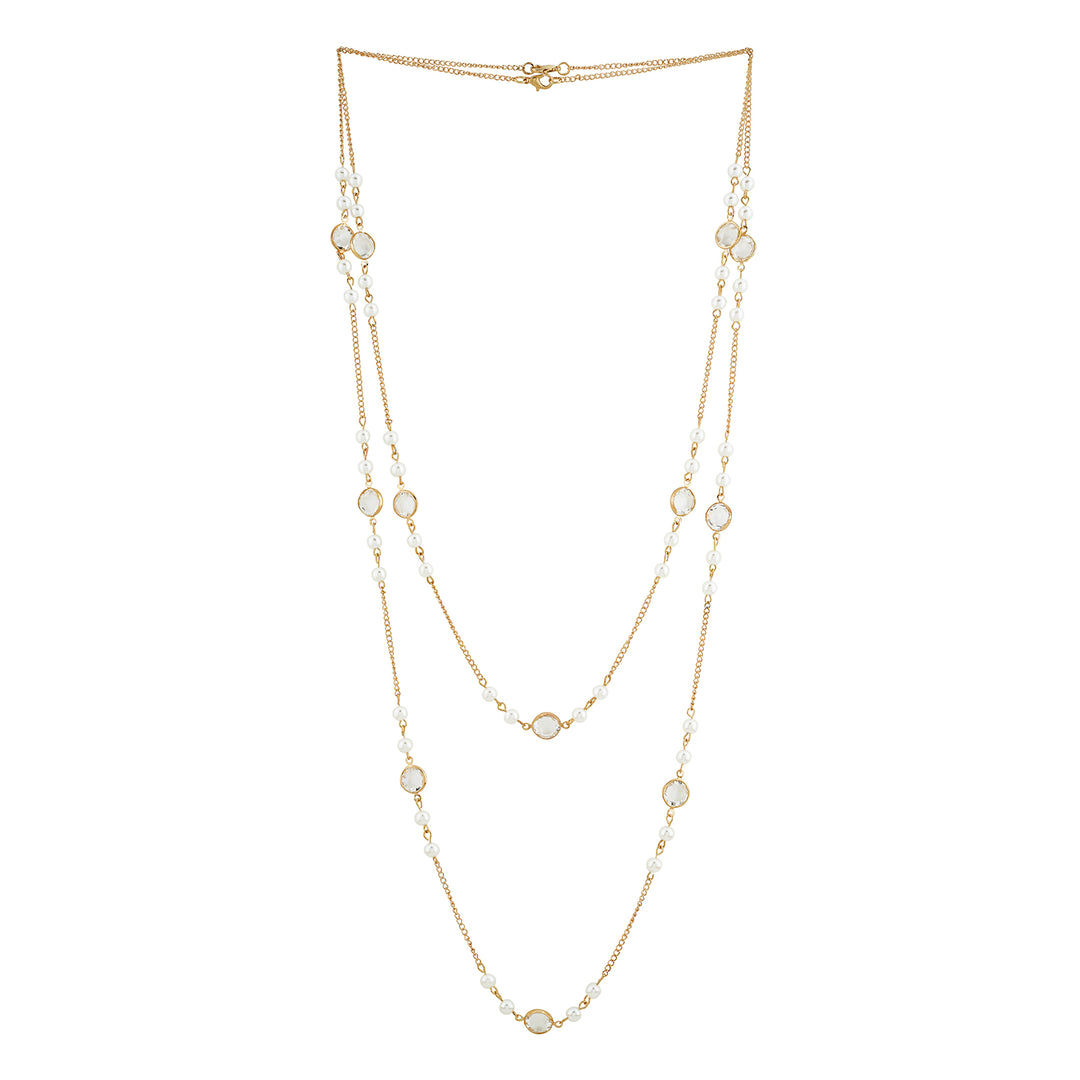 Akari Layered Molten Pearl Gold Necklace