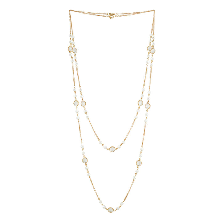 Akari Layered Molten Pearl Gold Necklace