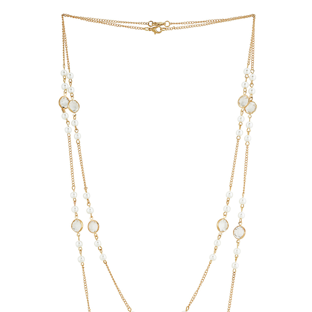 Akari Layered Molten Pearl Gold Necklace