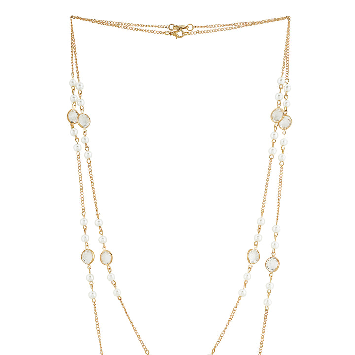 Akari Layered Molten Pearl Gold Necklace