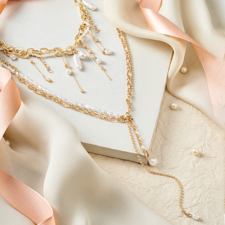 Aimi Molten Pearl Gold Necklace