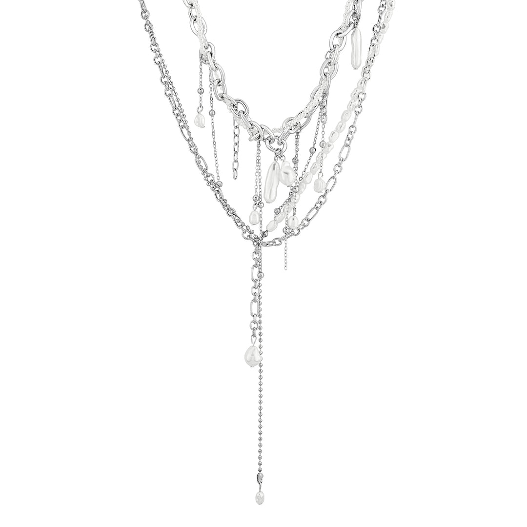 Aimi Molten Pearl Silver Necklace