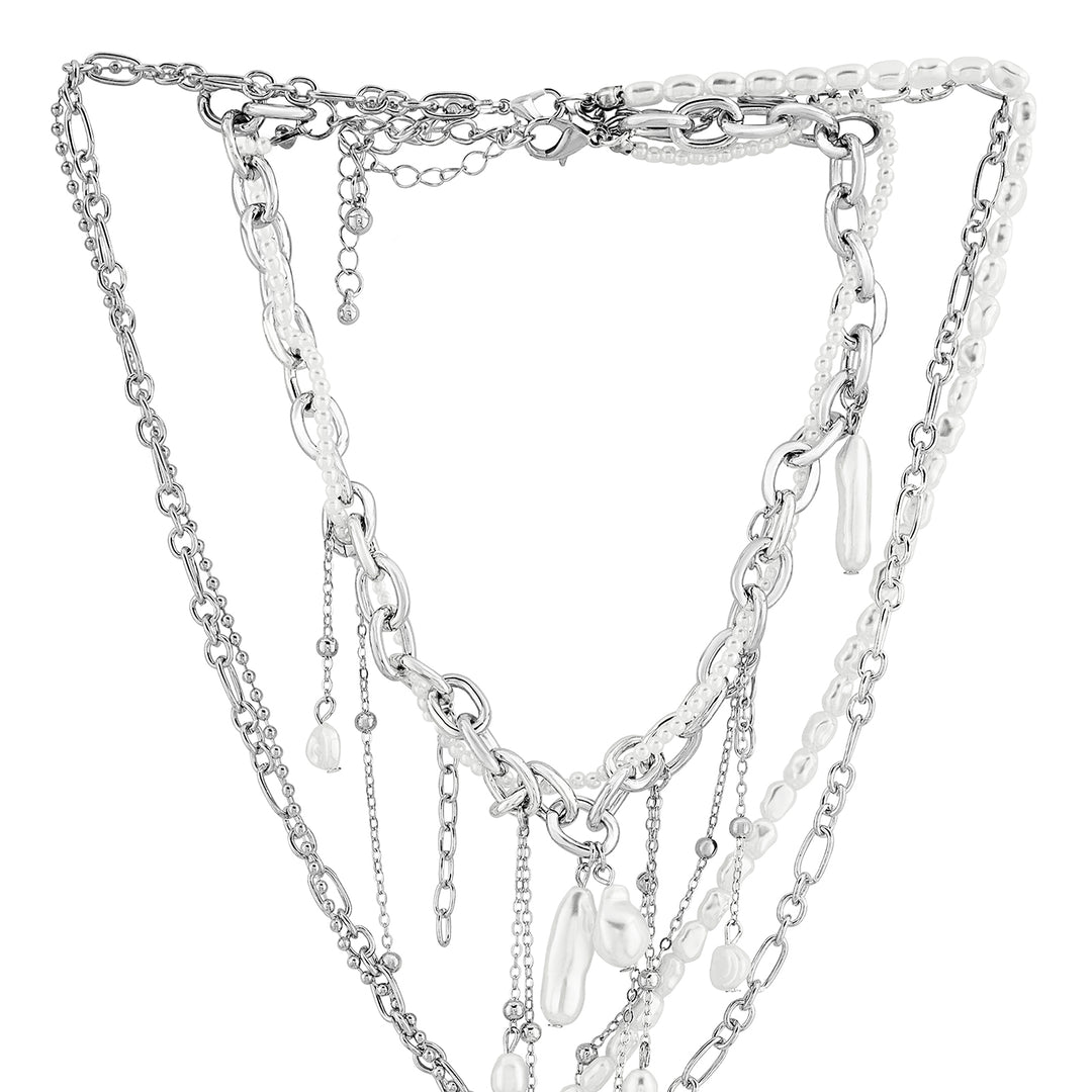 Aimi Molten Pearl Silver Necklace