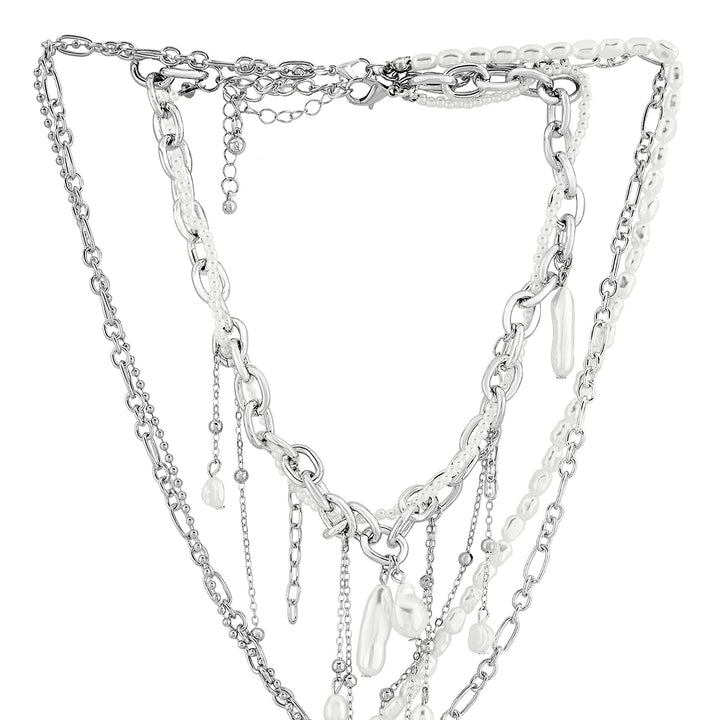 Aimi Molten Pearl Silver Necklace