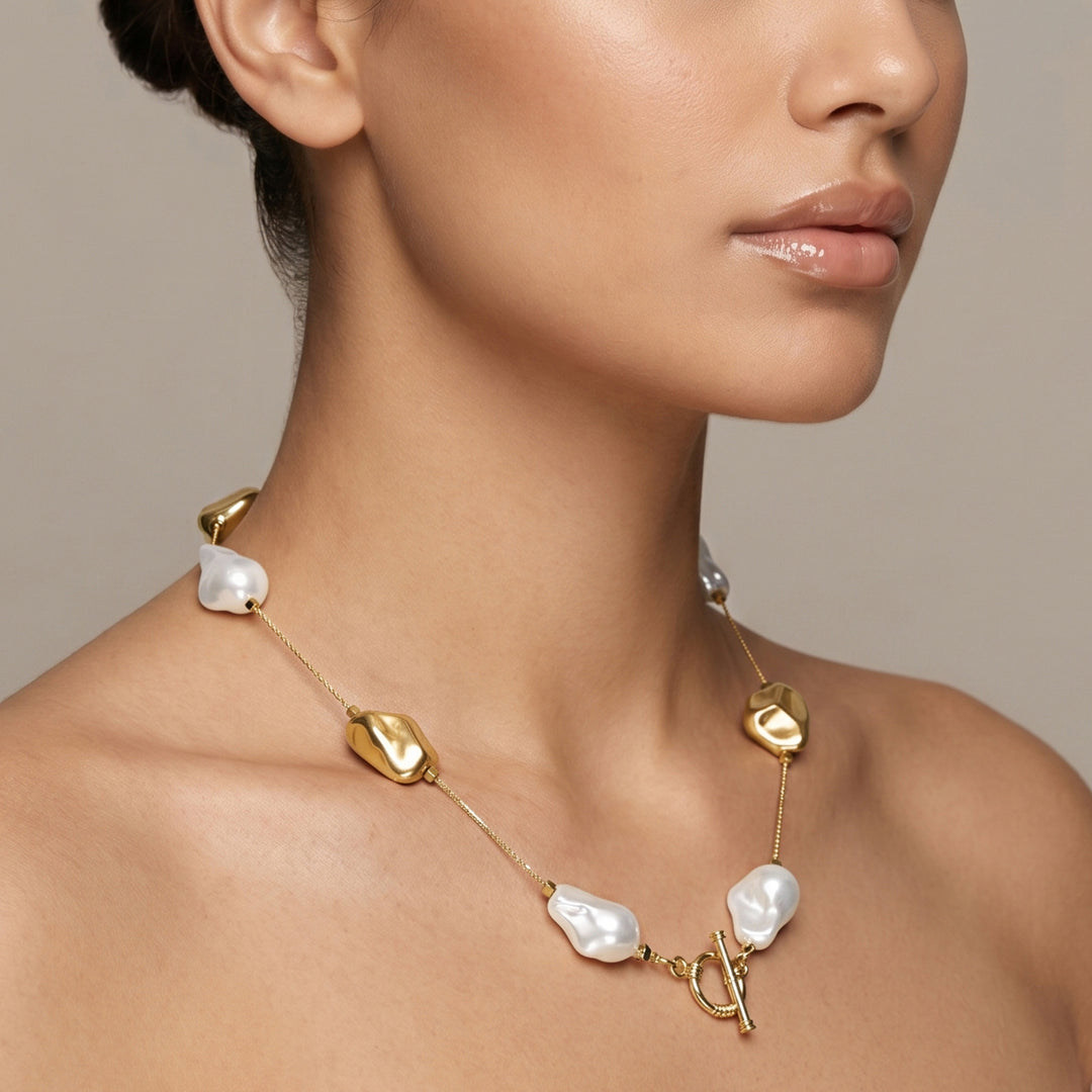 Tivara Molten Pearl Gold Necklace