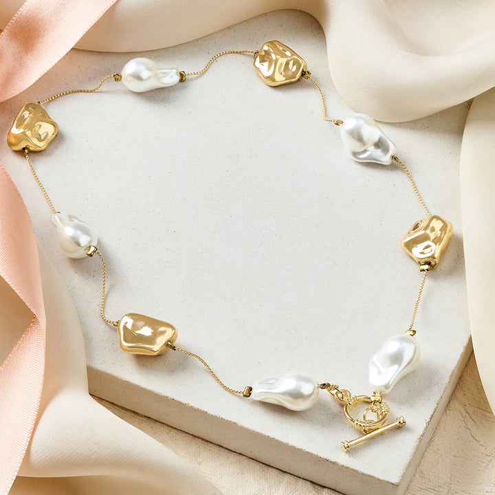 Tivara Molten Pearl Gold Necklace