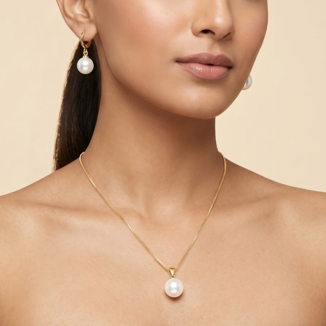 Artemis Molten Pearl Gold Jewelry Set