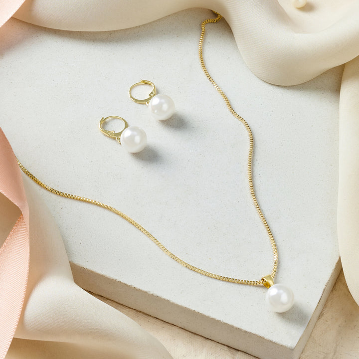 Artemis Molten Pearl Gold Jewelry Set