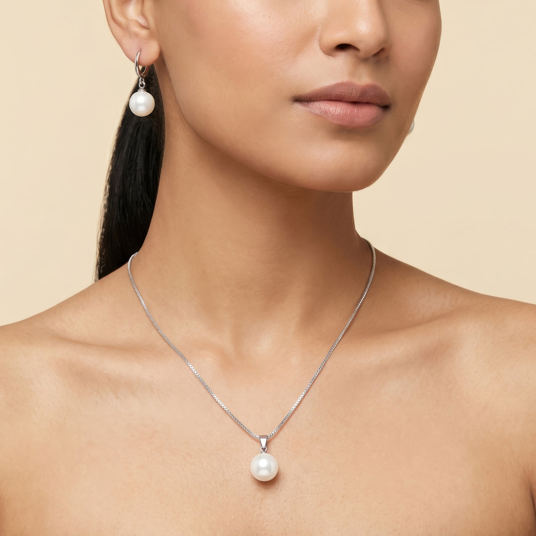 Artemis Molten Pearl Silver Jewelry Set
