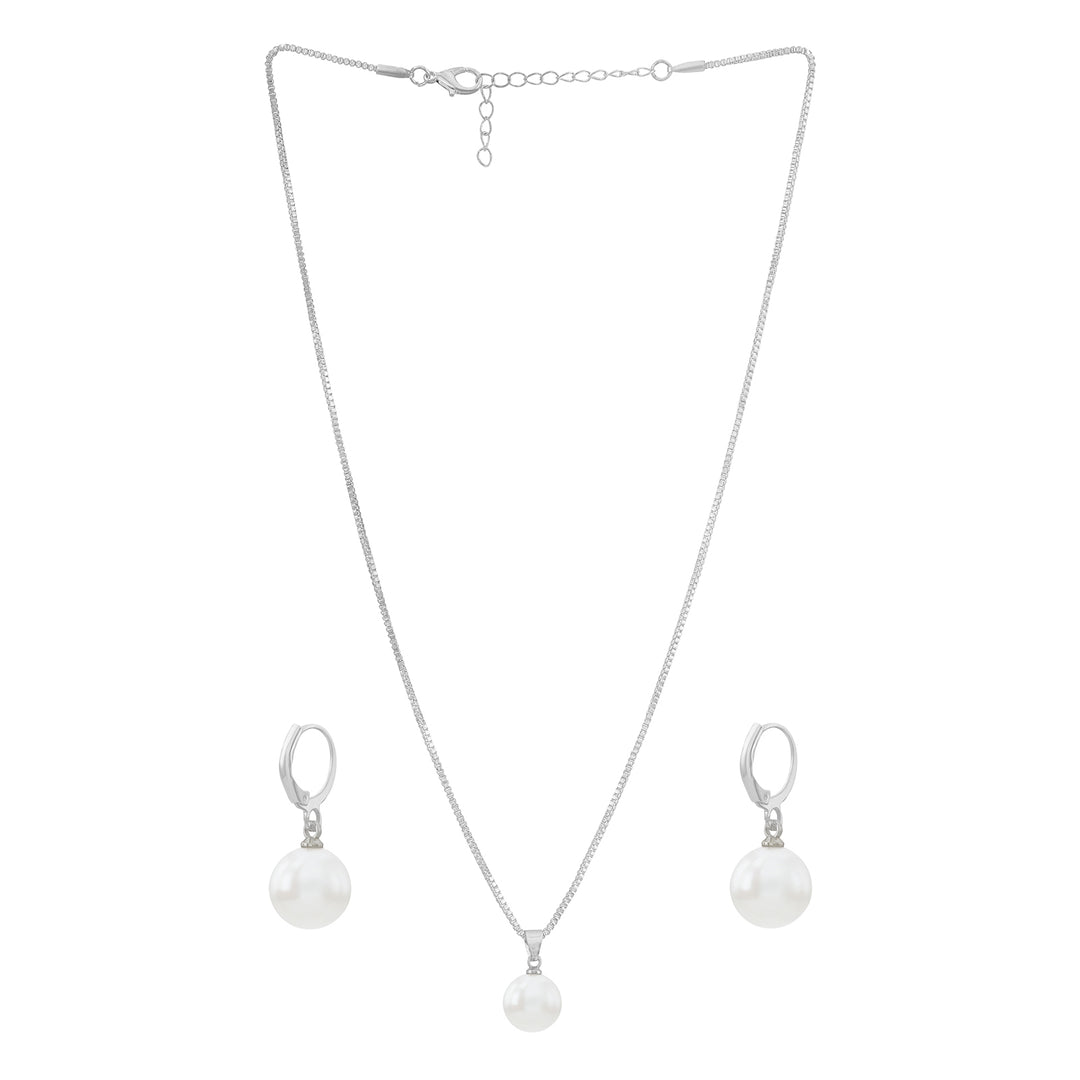 Artemis Molten Pearl Silver Jewelry Set