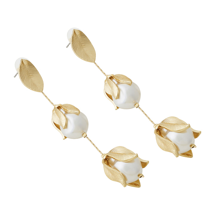 Pearlii Cascade Molten Pearl Drop Earrings