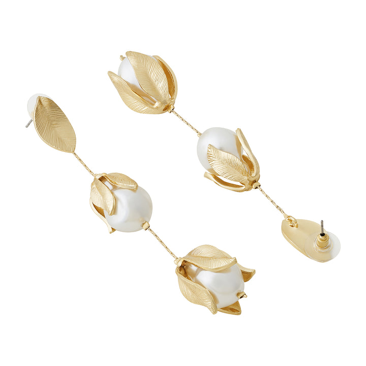 Pearlii Cascade Molten Pearl Drop Earrings