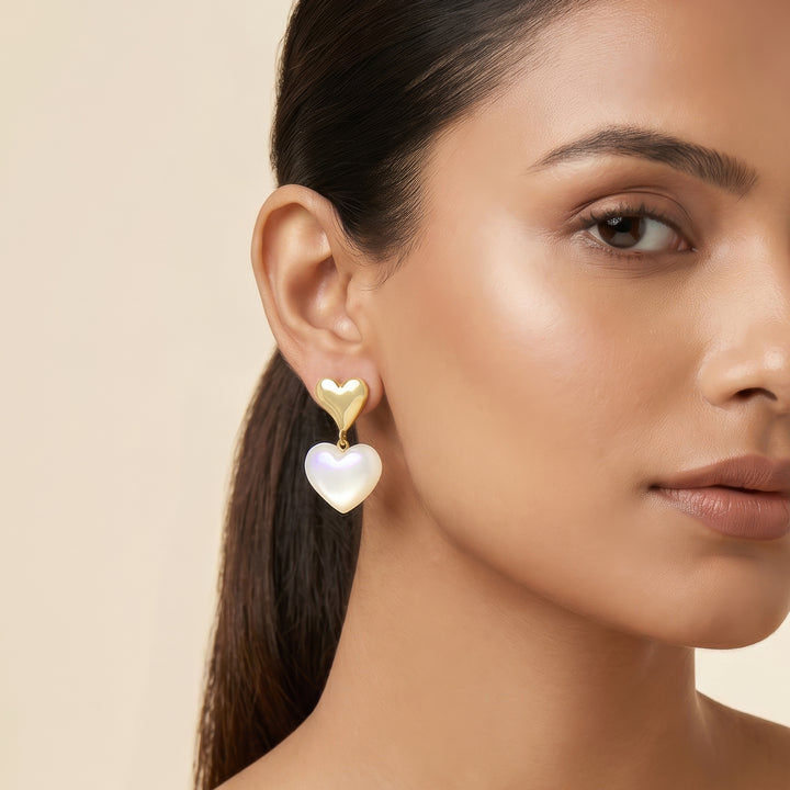 Lovipop Gold Molten Pearl Earrings