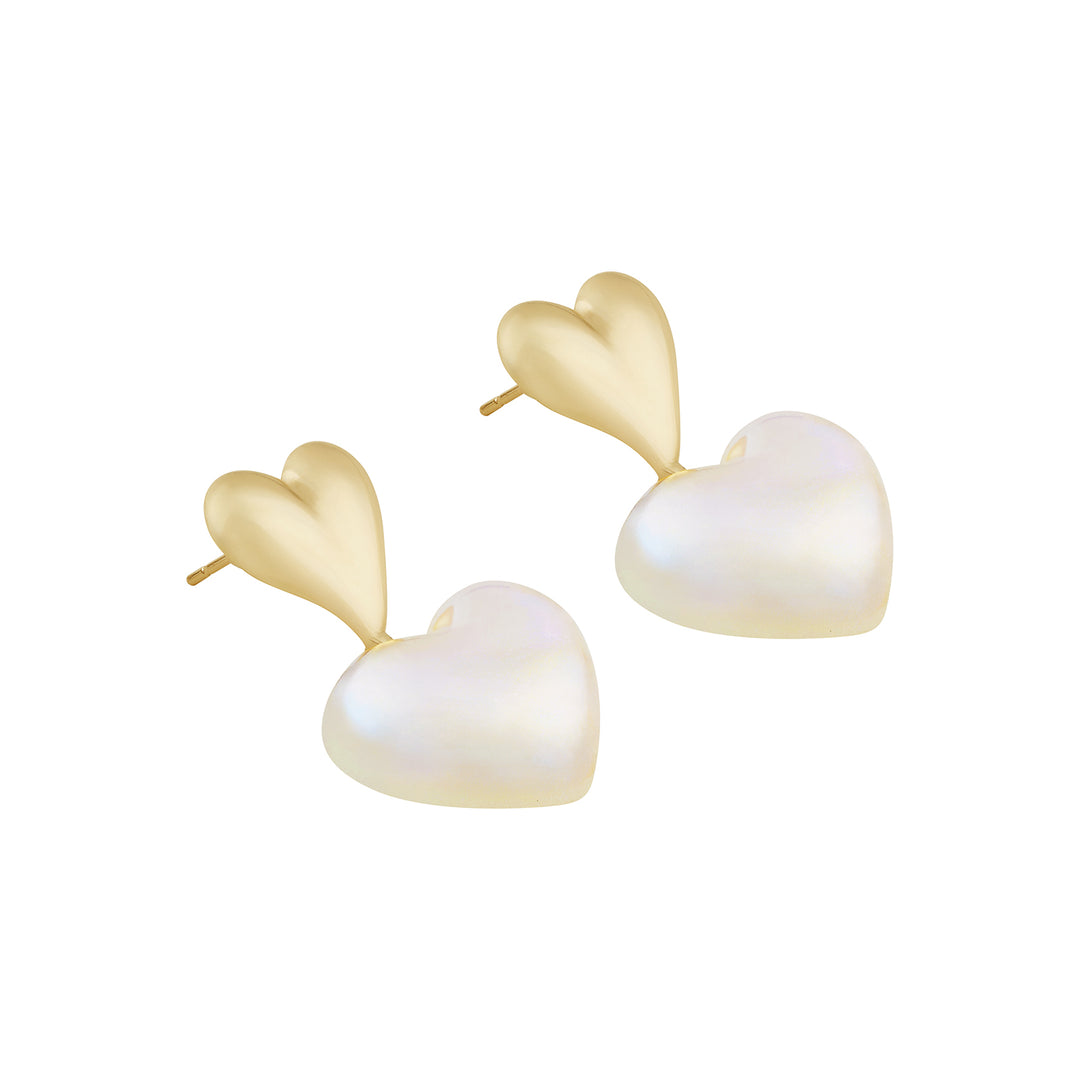 Lovipop Gold Molten Pearl Earrings