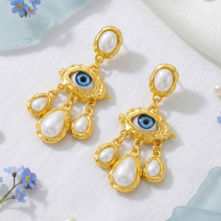 Azmira Gold Evil Eye Earrings