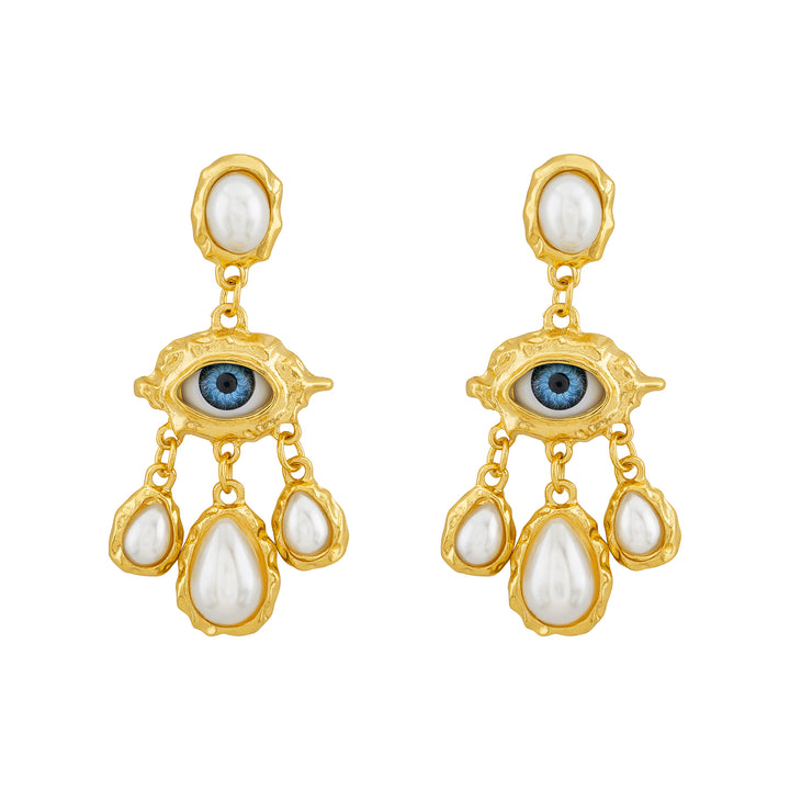 Azmira Gold Evil Eye Earrings