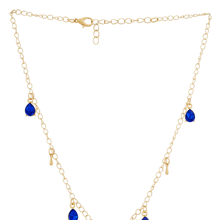 Indigo-Drop Evil Eye Necklace