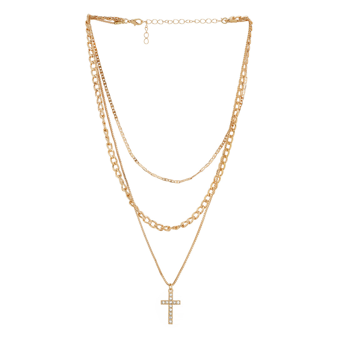 Trinity-Crest Cruciform Evil Eye Necklace