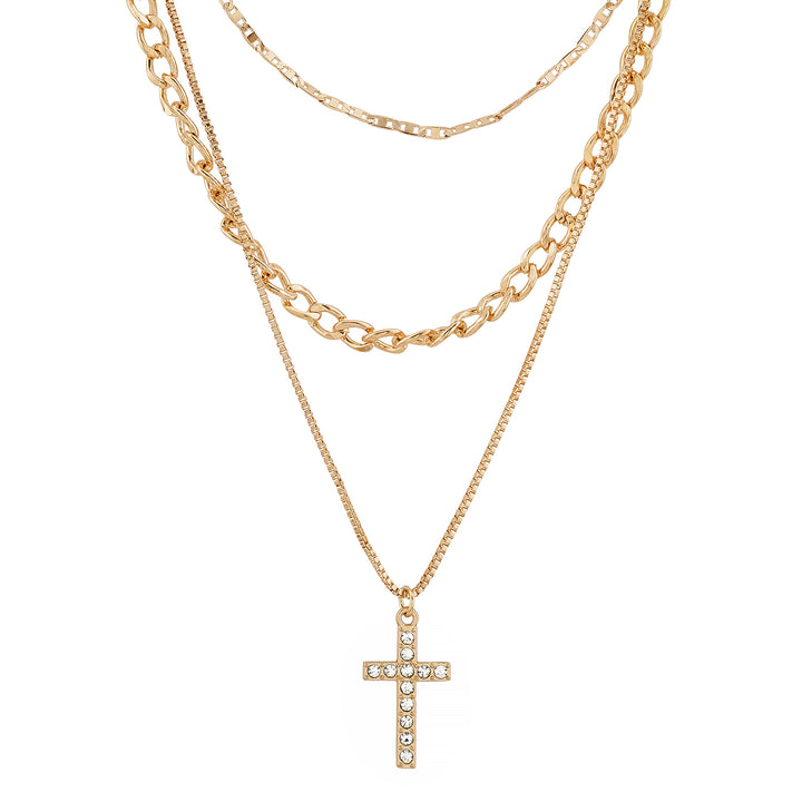 Trinity-Crest Cruciform Evil Eye Necklace