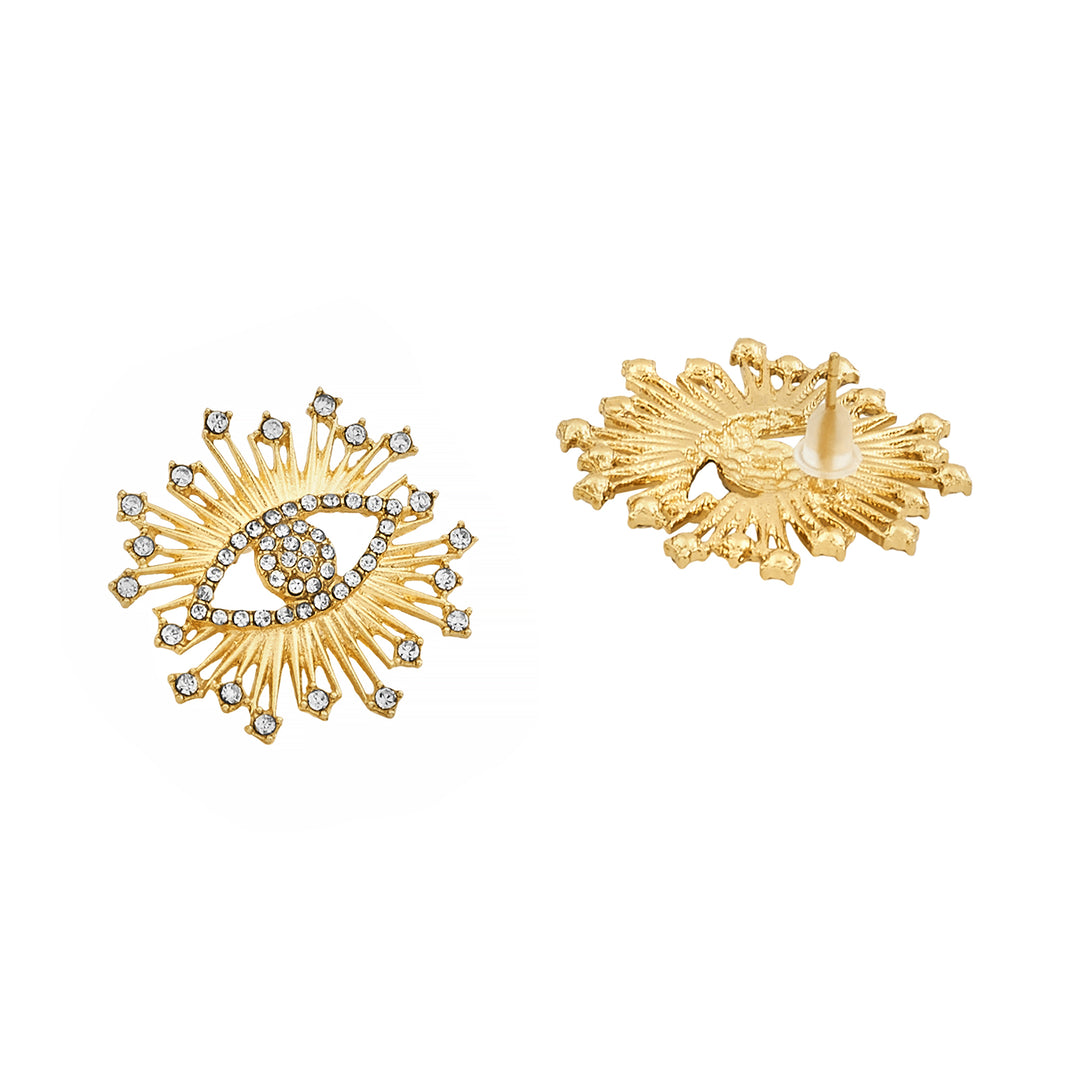 Aetheric Eye Glaze Evil Eye Gold Earrings