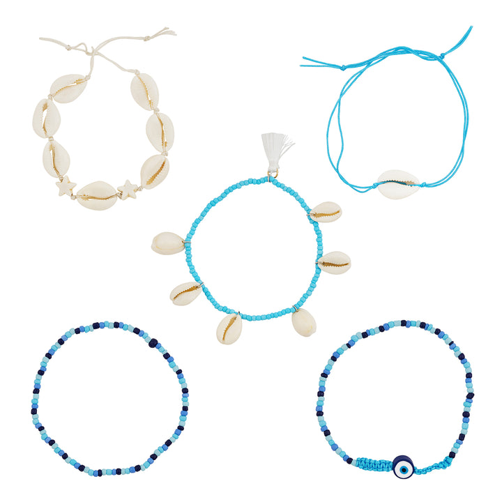 Azuro Sands Evil Eye Anklet Set