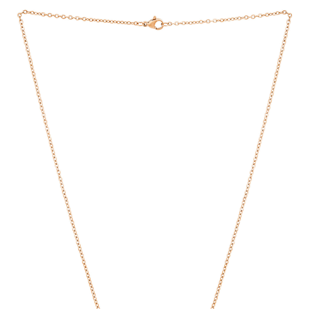 Hustle Rose Gold Women's Round Mantra Necklace