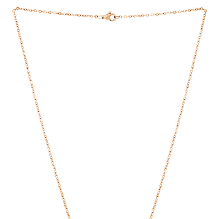 Hustle Rose Gold Women's Round Mantra Necklace