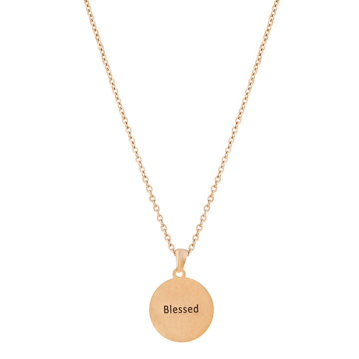 Blessed Rose Gold Women's Round Mantra Necklace