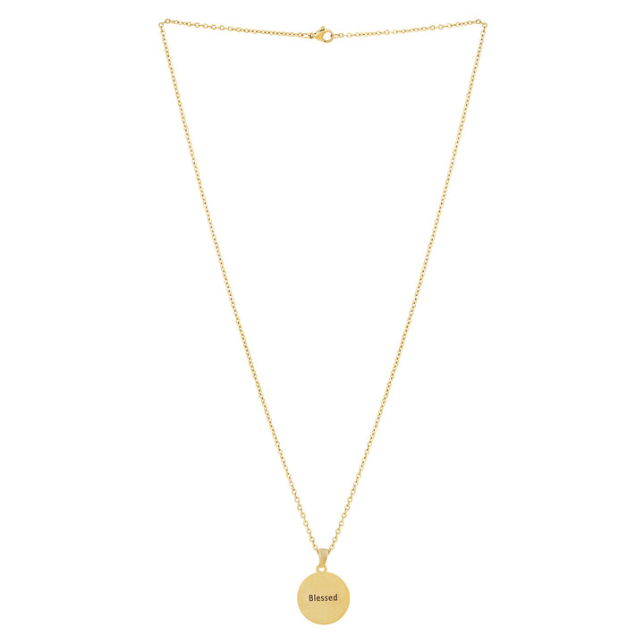 Blessed Gold Women's Round Mantra Necklace