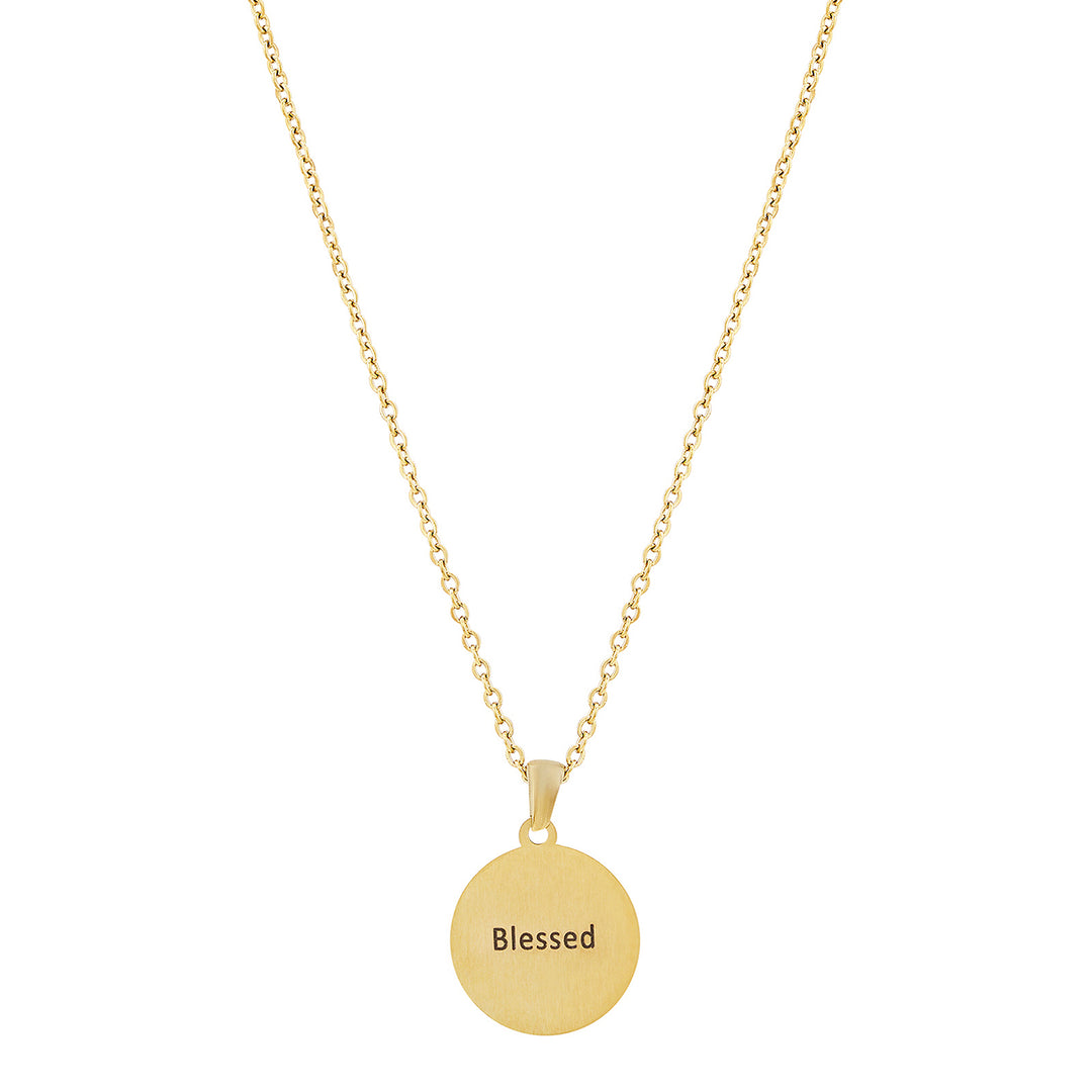 Blessed Gold Women's Round Mantra Necklace