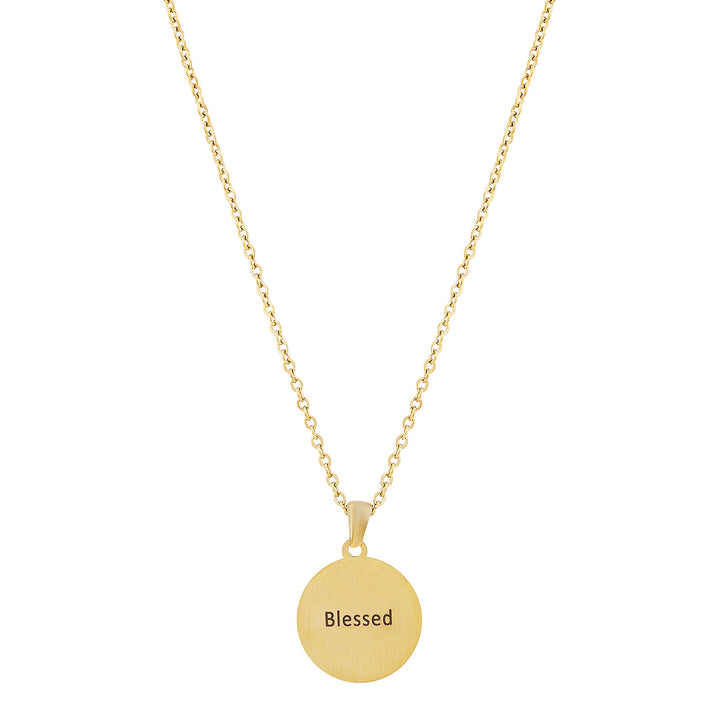 Blessed Gold Women's Round Mantra Necklace